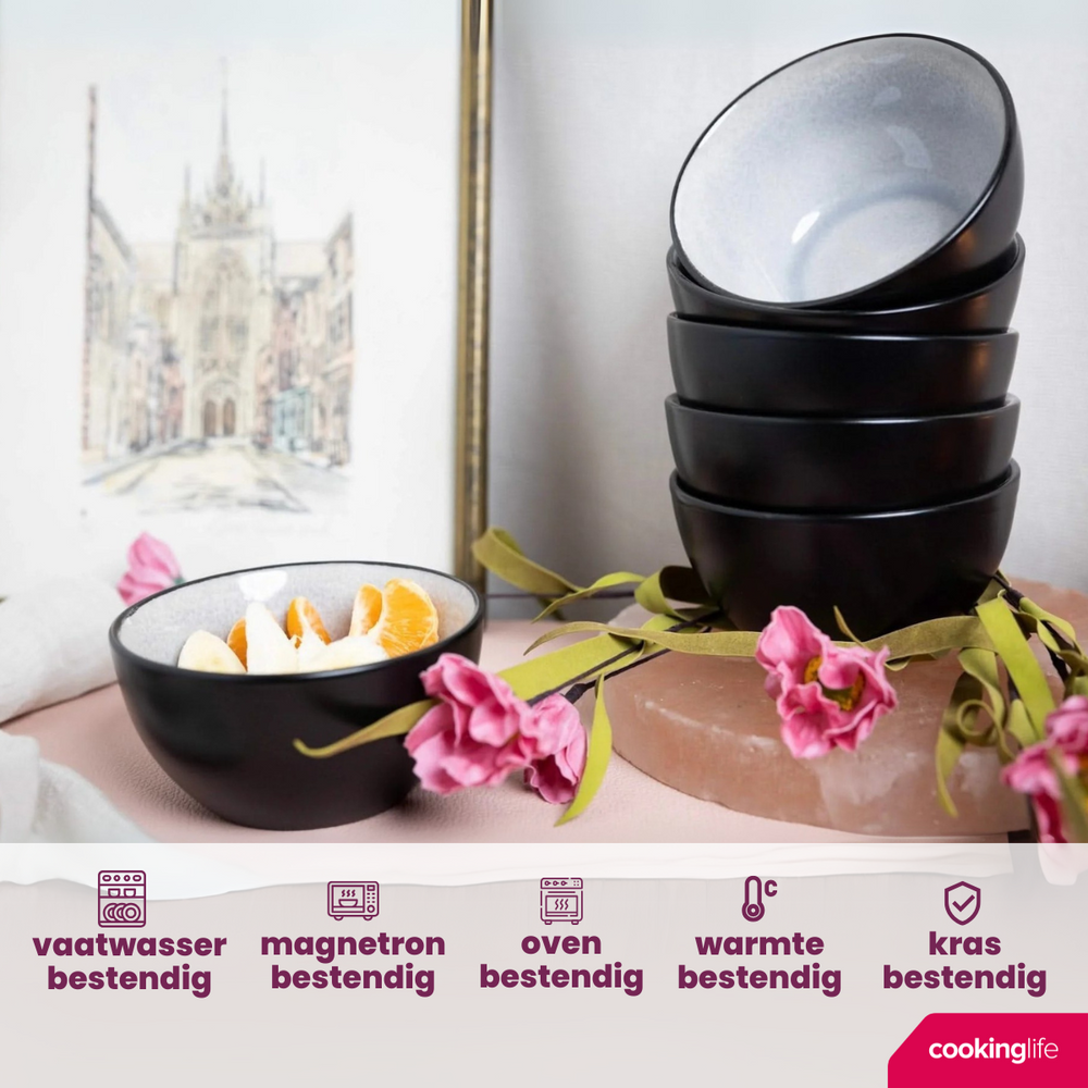 Cookinglife Kleine Schalen Nola Warm Grey ø 12 cm - 6 Stück