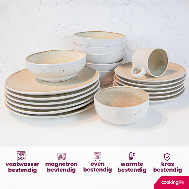 Cookinglife Dinerplatten Nola Sand ø 27 cm - 6 Stück