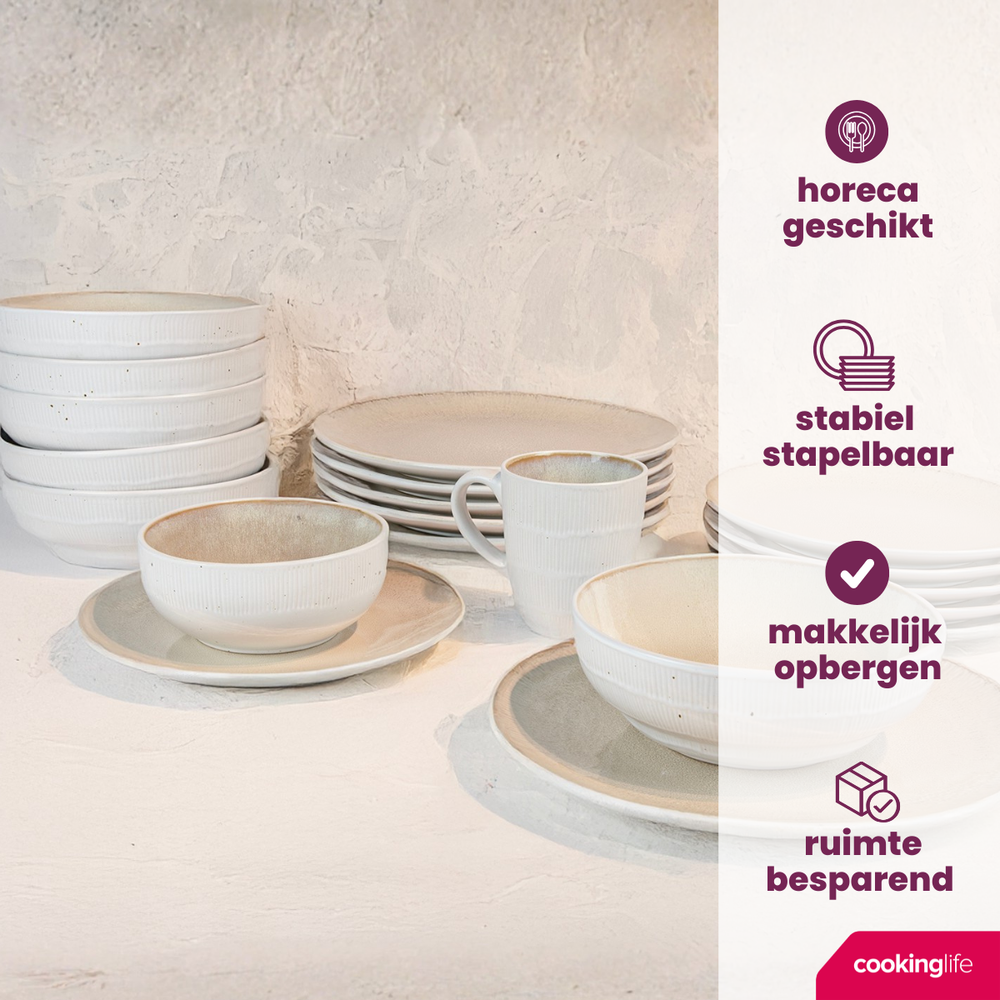 Cookinglife Suppenschalen / Schalen Nola Sand ø 17 cm - 6 Stück