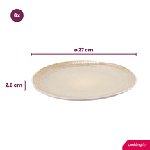 Cookinglife Dinerplatten Nola Sand ø 27 cm - 6 Stück