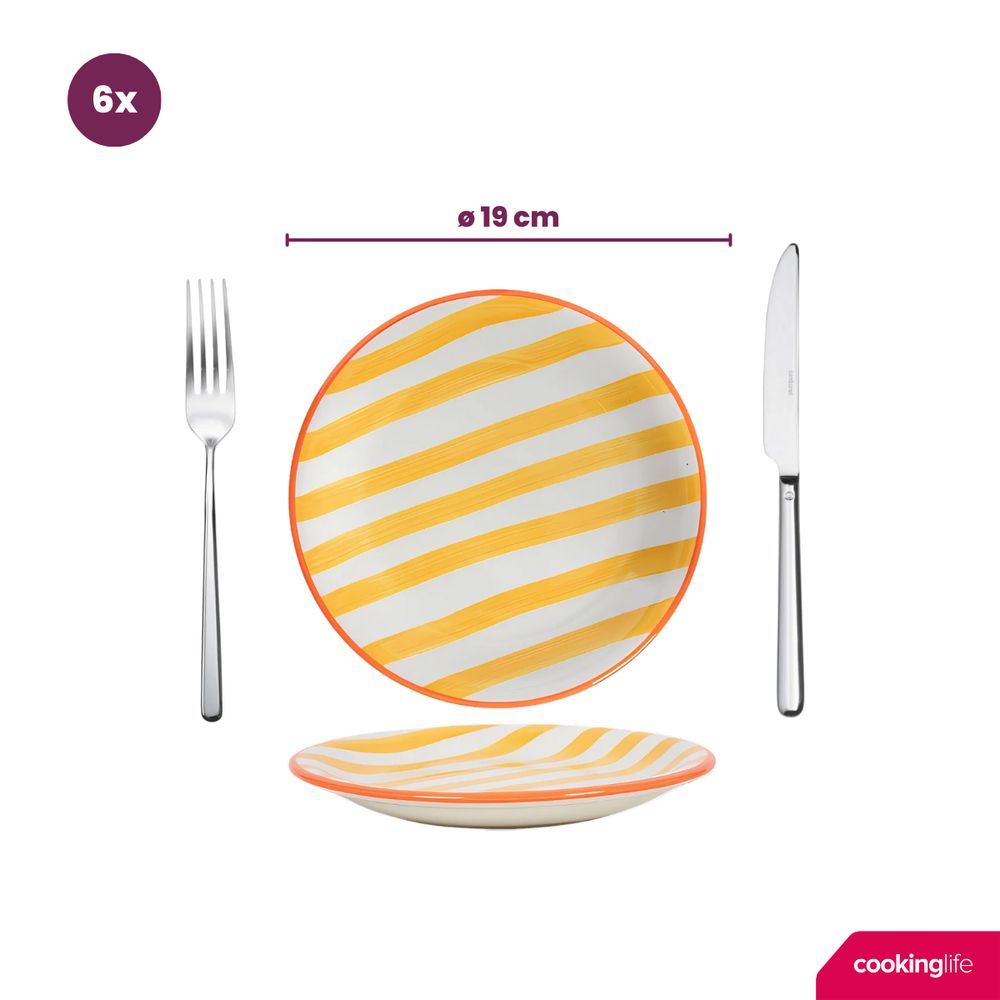 Cookinglife Geschirrset Summer Vibes 18-teilig / 6 Personen - 6 Speiseteller, 6 Frühstücksteller und 6 Suppenteller