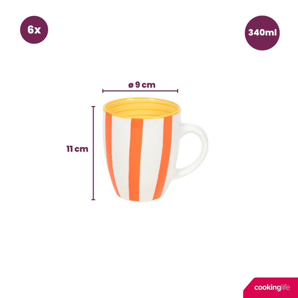 Cookinglife Becher Summer Vibes 340 ml - 6 Stück