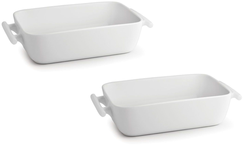 BonBistro Yong Squito Auflaufformen - 33 x 24 x 6 cm / 3,5 Liter - Weiß - 2er-Pack