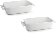 BonBistro Yong Squito Auflaufformen - 33 x 24 x 6 cm / 3,5 Liter - Weiß - 2er-Pack