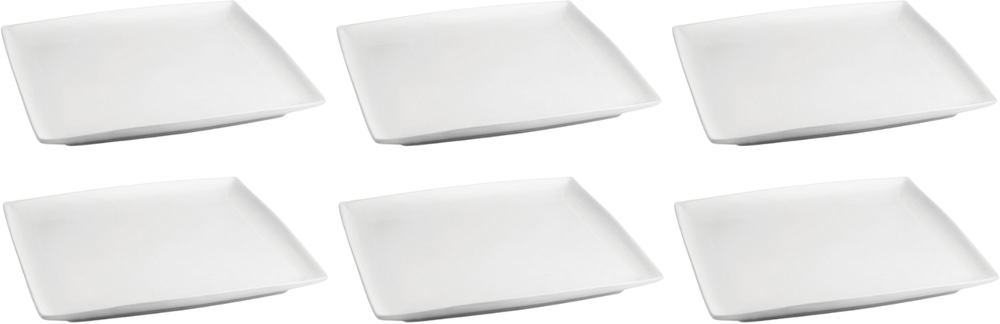 BonBistro Yong Squito Speiseteller, 26 x 26 cm, Weiß, 6 Stück