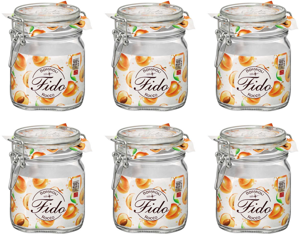 Bormioli Rocco Weckpot Fido – 10 x 10 cm / 750 ml – quadratisch – 6 Stück