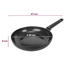 Cookinglife Pfannenset Black Cera 3-teilig - Wokpfanne ø 28 cm + Bratpfannen ø 24 & 28 cm - geeignet für alle Wärmequellen - keramische Antihaftbeschichtung