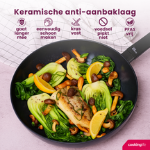 Cookinglife Bratpfanne Black Cera Ø 28 cm – geeignet für alle Wärmequellen – keramische Antihaftbeschichtung