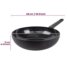 Cookinglife Pfannenset Black Cera 3-teilig - Wokpfanne ø 28 cm + Bratpfannen ø 24 & 28 cm - geeignet für alle Wärmequellen - keramische Antihaftbeschichtung