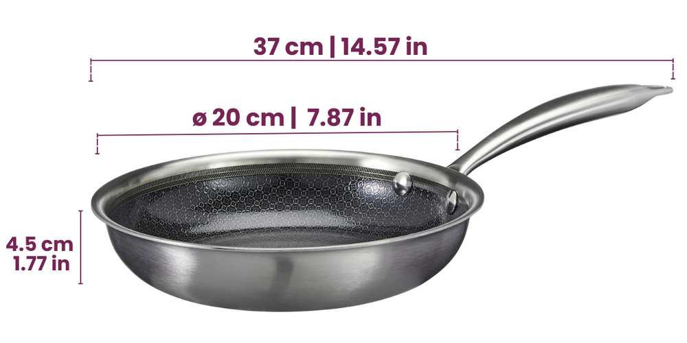 Cookinglife Bratpfannenset HexaCook Hybride Pfanne 3-teilig - ø 20, 24 & 28 cm - NON STICK - geeignet für alle Wärmequellen - keramische Antihaftbeschichtung