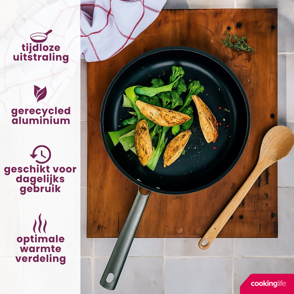 Cookinglife Bratpfanne ProForge Ø 24 cm – geeignet für alle Wärmequellen – keramische Antihaftbeschichtung