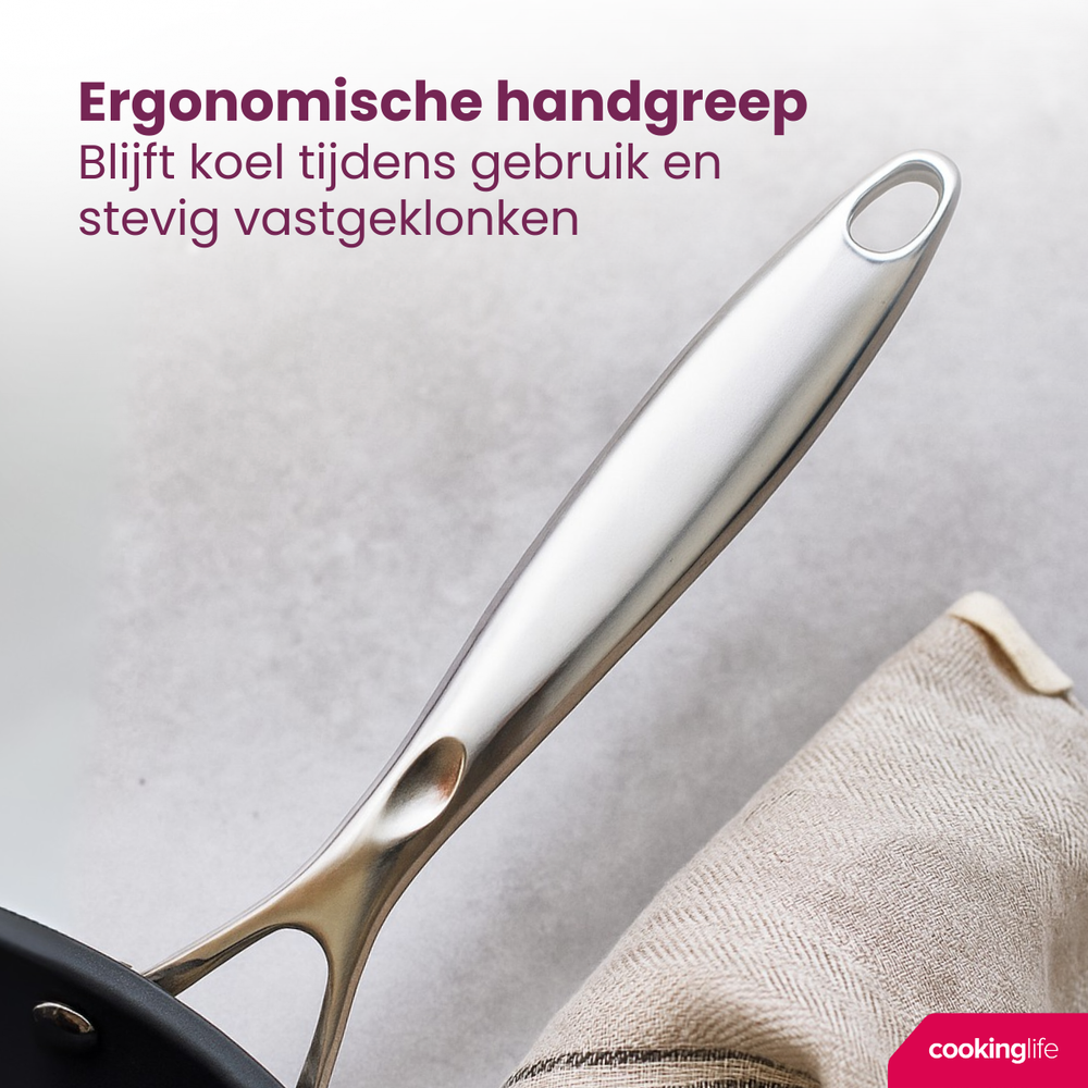 Cookinglife Wokpfanne Revolt Ø 28 cm – keramische Antihaftbeschichtung – geeignet für alle Wärmequellen