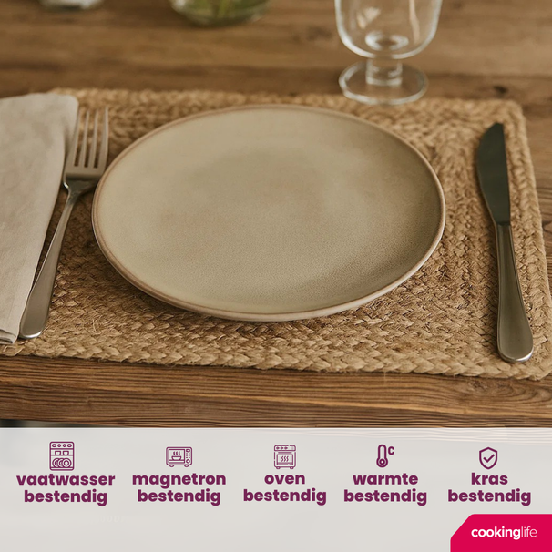Cookinglife Speiseteller Sabi Beige ø 26 cm - 6 Stück