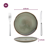 Cookinglife Frühstücksteller / Dessertteller Sabi Grün ø 21 cm - 6 Stück