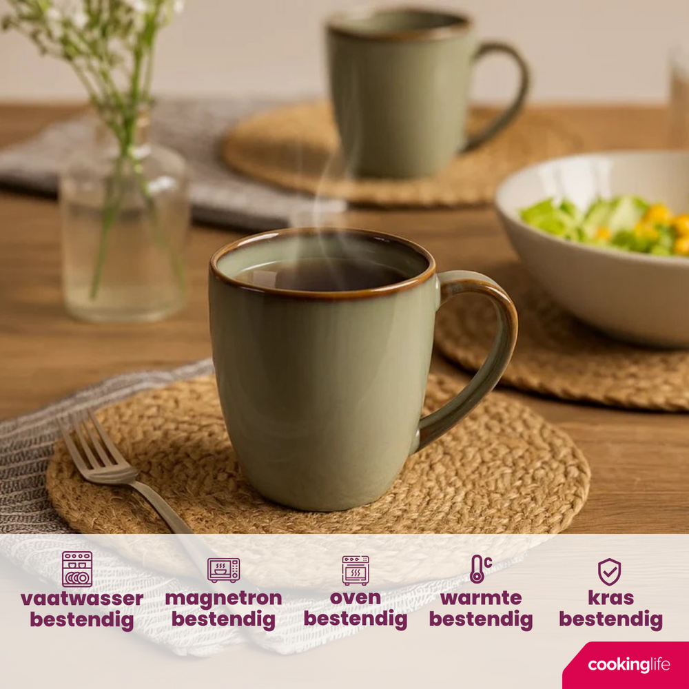 Cookinglife Tassen Sabi Grün 450 ml - 6 Stück