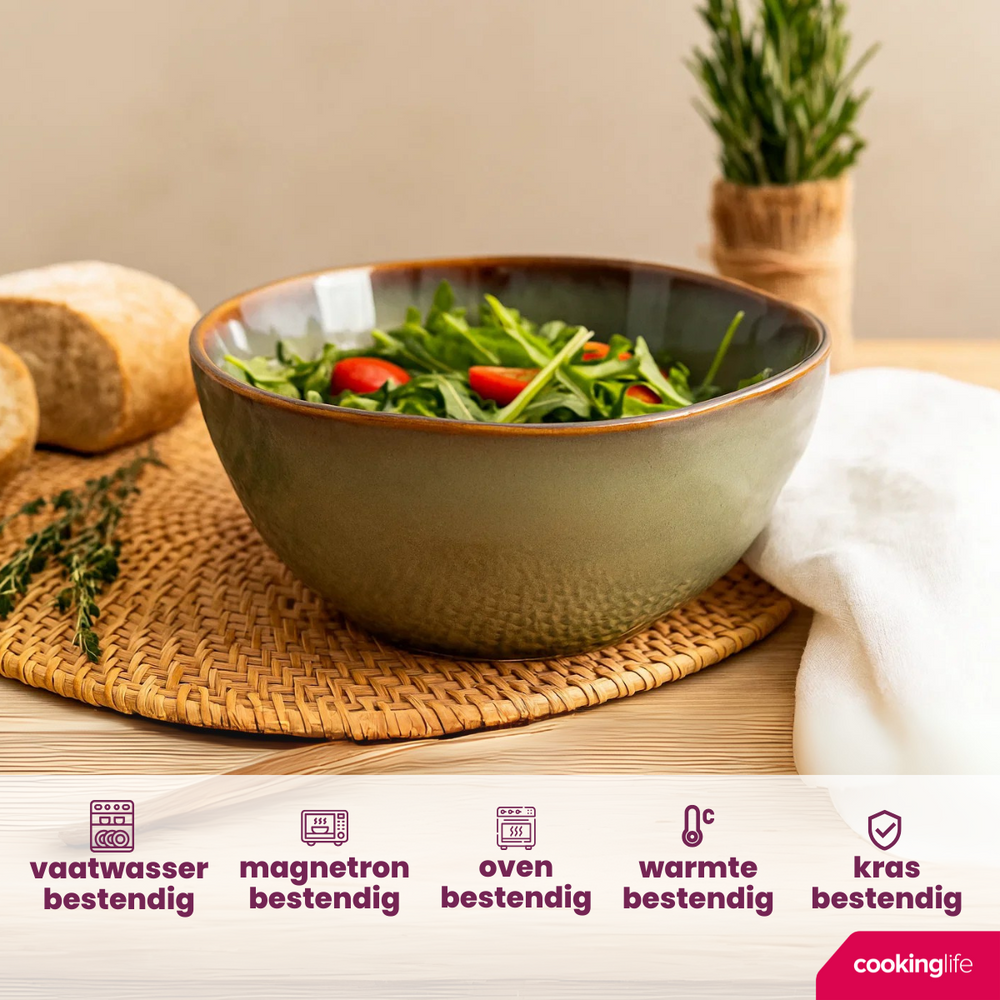 Cookinglife Suppenschalen / Schalen Sabi Grün ø 15 cm - 6 Stück