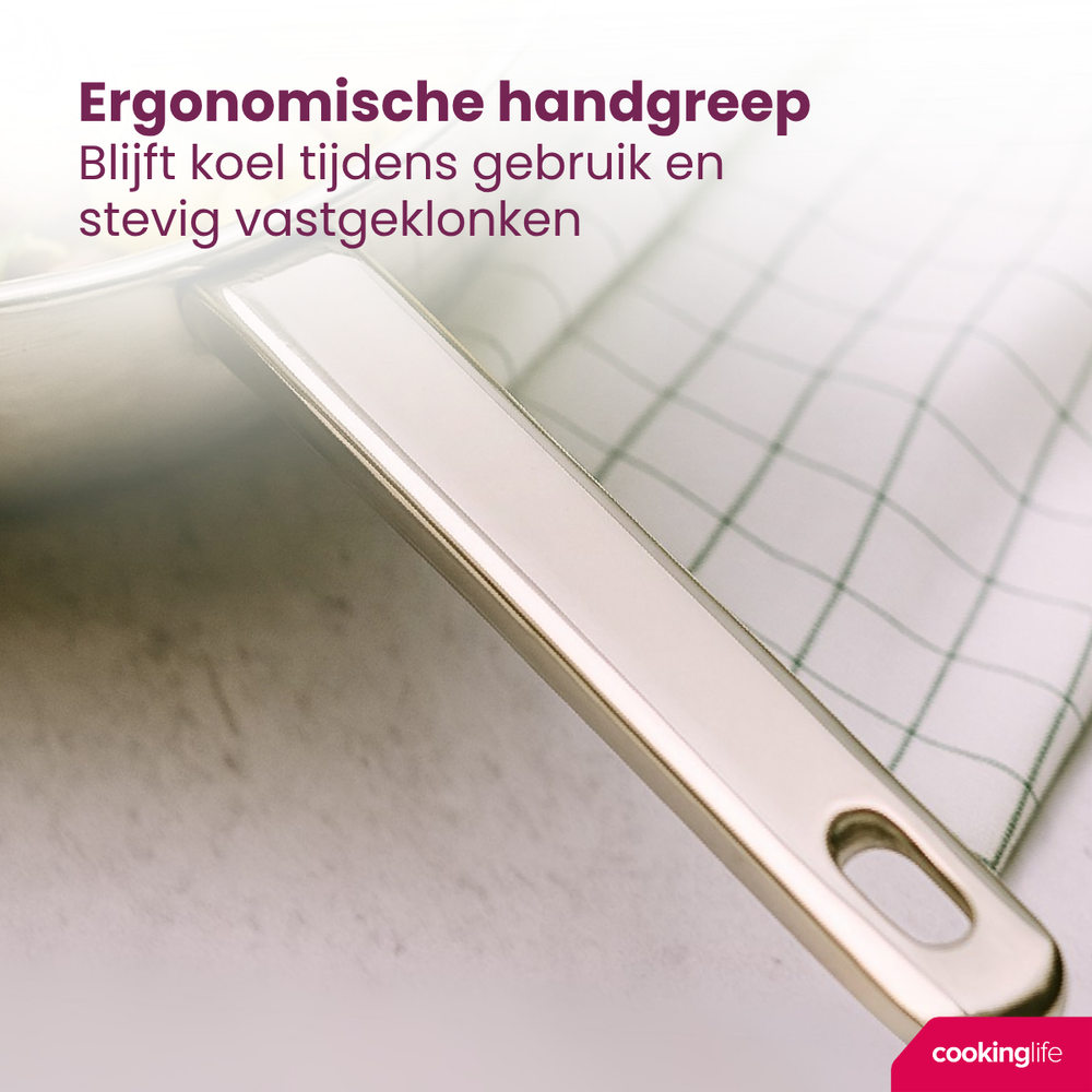 Cookinglife Bratpfannenset Superior Ø 24 und 28 cm – geeignet für alle Wärmequellen – ohne Antihaftbeschichtung
