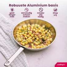 Cookinglife Bratpfannenset Superior Triply Edelstahl 3-teilig - ø 20, 24 & 28 cm - geeignet für alle Wärmequellen - ohne Antihaftbeschichtung