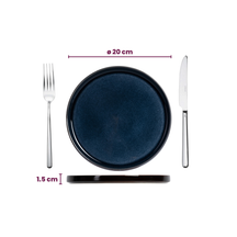 Cosy & Trendy Geschirrset Quintana Blue 18-teilig / 6 Personen - 6 Speiseteller, 6 Suppenteller und 6 Frühstücksteller
