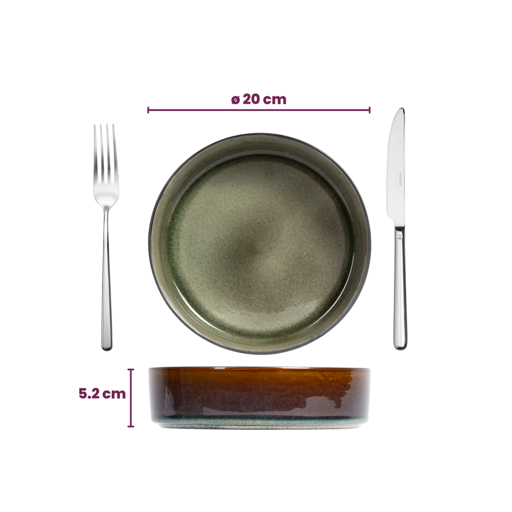 Cosy & Trendy Tiefe Teller / Pastateller - Quintana Green ø 20 cm / H 5,2 cm - 4 Stück