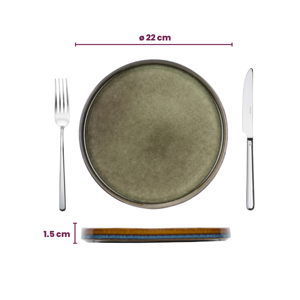 Cosy & Trendy Frühstücksteller / Dessertteller - Quintana Green ø 22 cm - 4 Stück