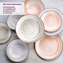 Cosy & Trendy Geschirrset Sintra Ivy Green 16-teilig / 4 Personen