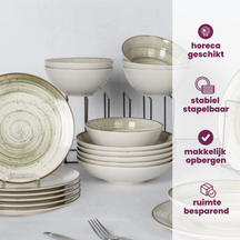 Cosy & Trendy Geschirrset Sintra Ivy Green 16-teilig / 4 Personen