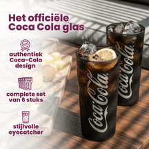 Coca Cola Gläser - Longdrinkgläser - Erfrischungsgetränkgläser - Schwarz 270 ml - 6 Stück