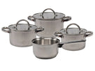Cookinglife Topfset 4-teilig Edelstahl - Kochtopf ø 16, 18, 20 cm & Stielkasserolle ø 16 cm - geeignet für alle Wärmequellen