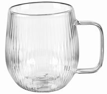 Cookinglife Doppelwandige Kaffee- / Teegläser mit Henkel Lines - 350 ml - 2 Stück