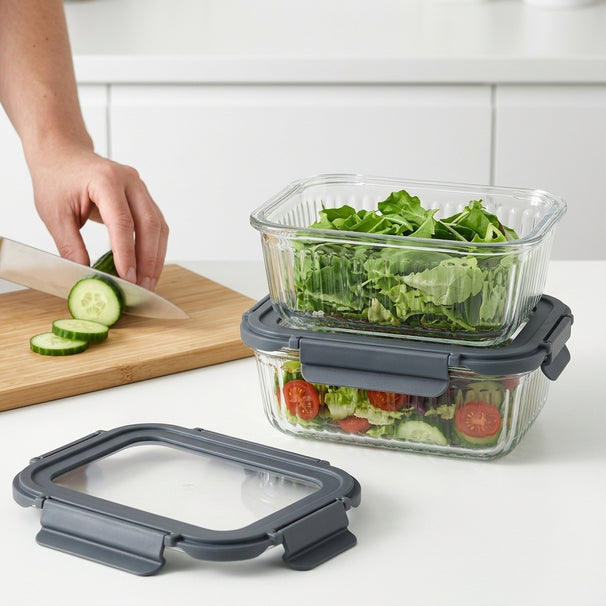 Cookinglife Glas Vorratsdosen Boro Lines 1 Liter - 2 Stück