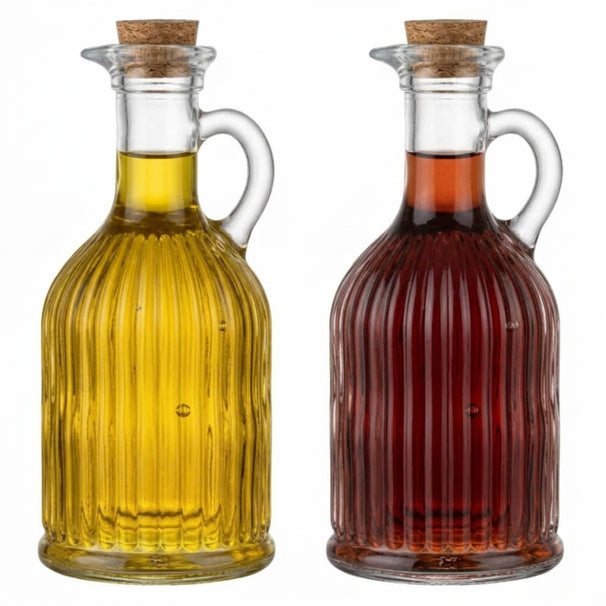 Cookinglife Öl- und Essigset Lines - Glas - 350 ml - 2 Stück
