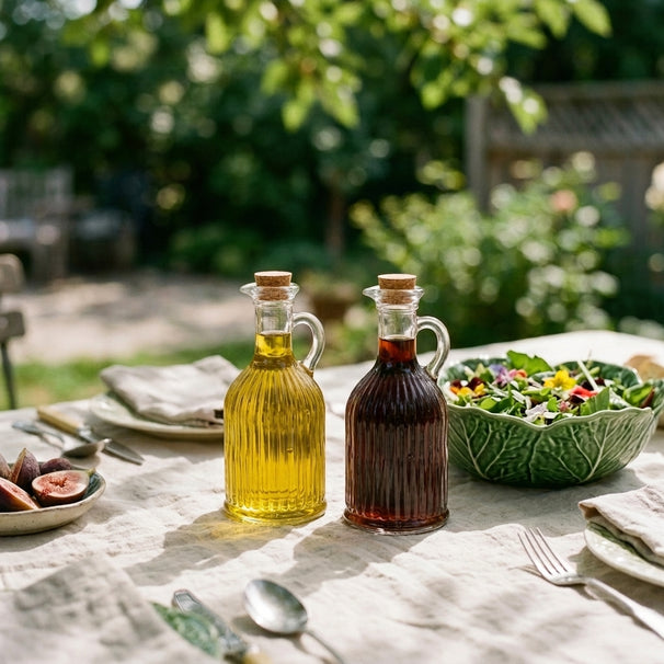 Cookinglife Öl- und Essigset Lines - Glas - 350 ml - 2 Stück