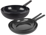 Cookinglife Pfannenset Black Cera 3-teilig - Wokpfanne ø 28 cm + Bratpfannen ø 24 & 28 cm - geeignet für alle Wärmequellen - keramische Antihaftbeschichtung