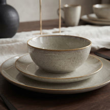 Cookinglife Geschirrset Linen Beige 18-teilig / 6 Personen - 6 Speiseteller, 6 Frühstücksteller und 6 Schalen