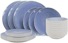 Cookinglife Geschirrset Nola Blau 18-teilig / 6 Personen - 6 Speiseteller, 6 Frühstücksteller und 6 Schalen