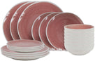 Cookinglife Geschirrset Nola Rosa 18-teilig / 6 Personen - 6 Speiseteller, 6 Frühstücksteller und 6 Schalen