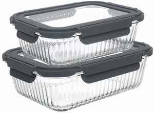 Cookinglife Glas Vorratsdosen Boro Lines 1 Liter + 1.5 Liter - 2 Stück