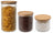 Cookinglife Vorratsbehälter Set Boro Lines - Glas Bambusdeckel - 600 ml / 980 ml / 1750 ml - 3 Stück