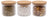 Cookinglife Vorratsbehälter Set Boro Lines - Glas Bambusdeckel - ø 11 cm - 600 ml - 3 Stück