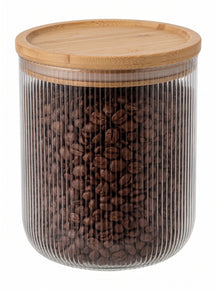 Cookinglife Vorratsbehälter Set Boro Lines - Glas Bambusdeckel - 600 ml / 980 ml / 1750 ml - 3 Stück