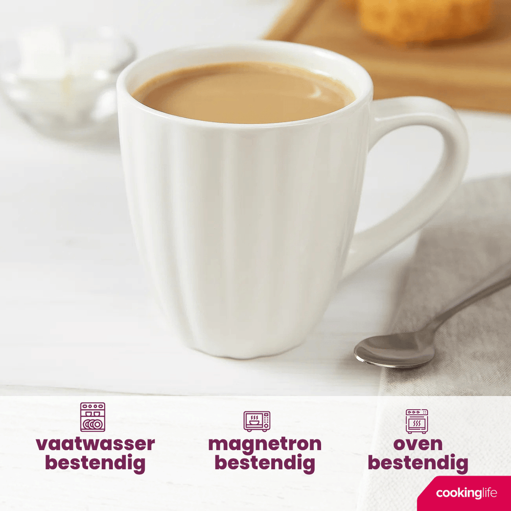 Cookinglife Tassen Cardida Off White 350 ml - 6 Stuks