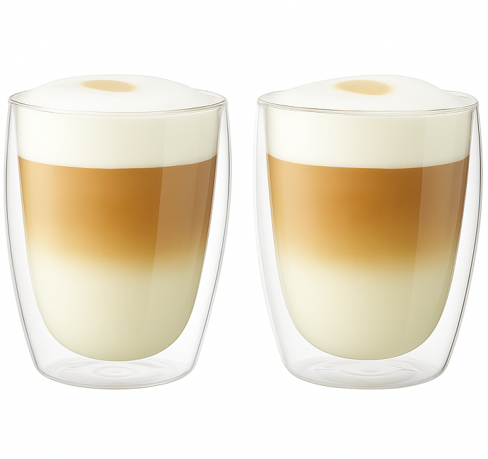 Cookinglife Doppelwandige Latte Macchiato Gläser 380 ml - 2 Stück