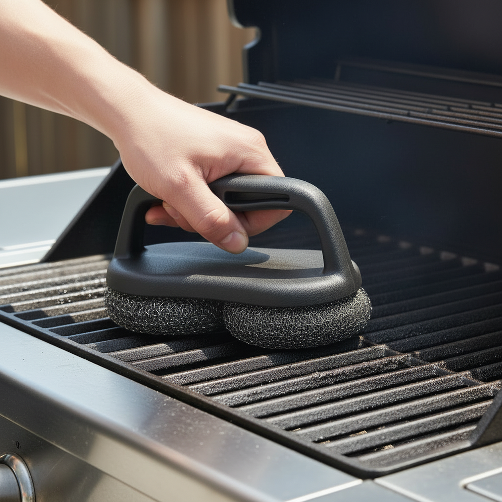 Cookinglife Grillreinigungsbürste Fire & Flavour 18 x 9 x 10 cm – Stahlwollbürste – Grillrostreinigung
