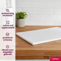 Cookinglife Schneidebrett HACCP Weiß 45 x 30 cm - für Milchprodukte & Brot