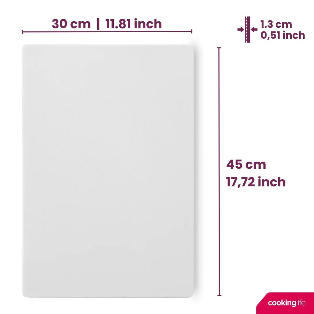 Cookinglife Schneidebrett HACCP Weiß 45 x 30 cm - für Milchprodukte & Brot