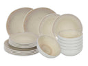 Cookinglife Geschirrset Nola Sand reaktive Glasur 18-teilig / 6 Personen - 6 Speiseteller, 6 Frühstücksteller und 6 Schalen