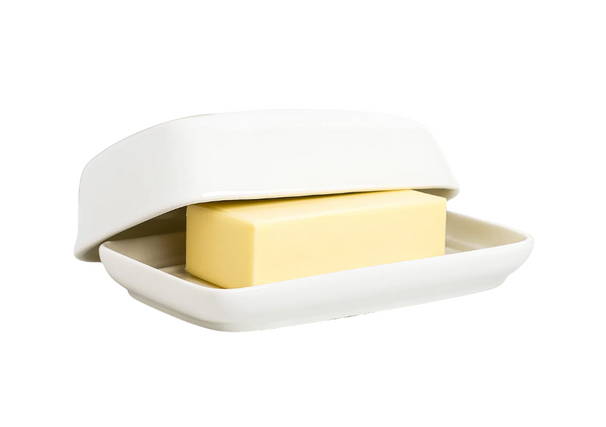 Cookinglife Butterdose Weiß Porzellan 17,5 x 13 cm