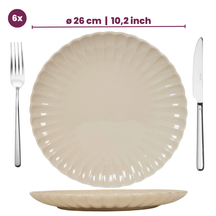 Cookinglife Geschirrset Cardida Beige 18-teilig / 6 Personen - 6 Speiseteller, 6 Frühstücksteller und 6 Schalen