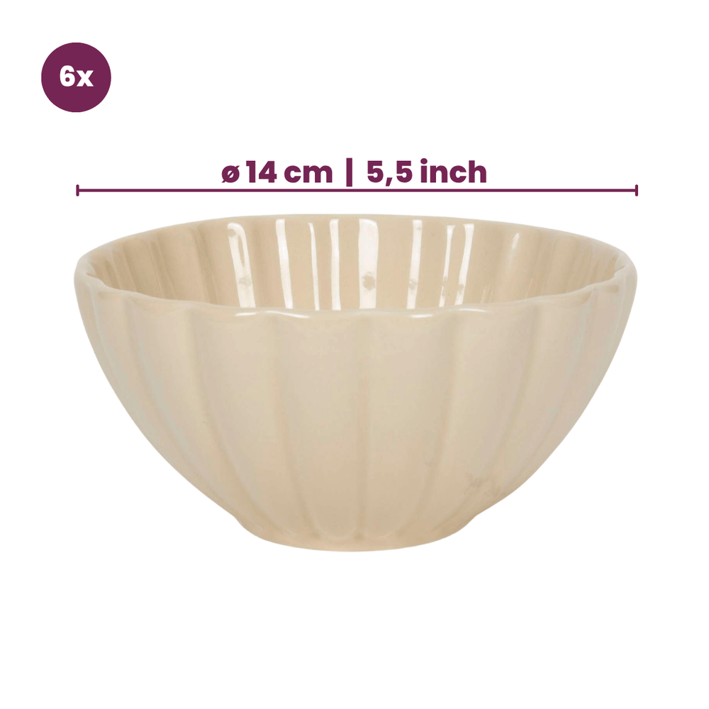 Cookinglife Geschirrset Cardida Beige 18-teilig / 6 Personen - 6 Speiseteller, 6 Frühstücksteller und 6 Schalen